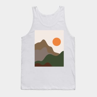 Mid century bohemian style mountain painting Tank Top